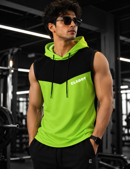 ELABOT Men's Sleeveless Hooded T-Shirt | Premium Casual & Gym Wear