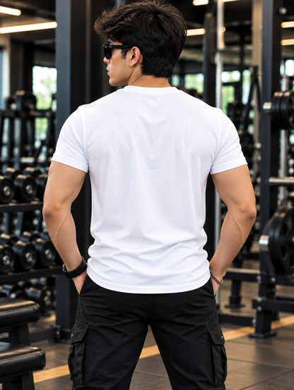 Men's White Graphic T-Shirt | American Flag "JEANS New York City" Print | Premium Cotton